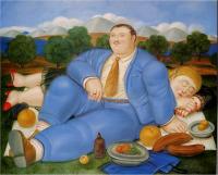 Botero, Fernando - Abstract oil painting.